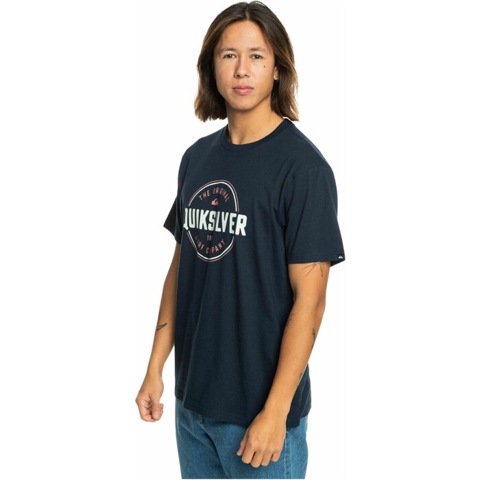 2024 Quiksilver T-shirt Circle Up Para Homem EQYZT07680 - Navy Blazer